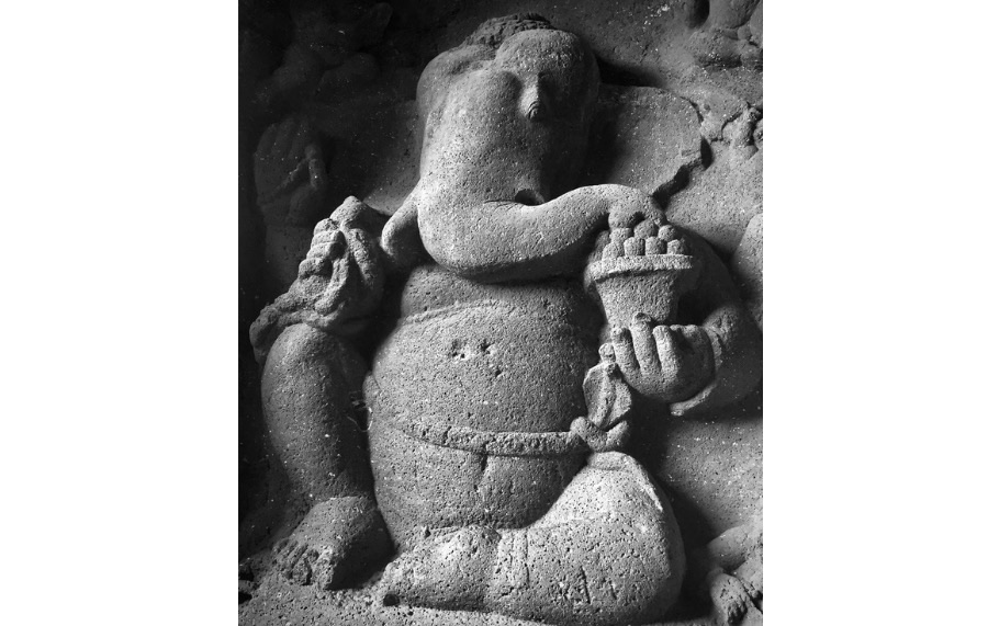Ellora caves-stone carvings of Ganesha